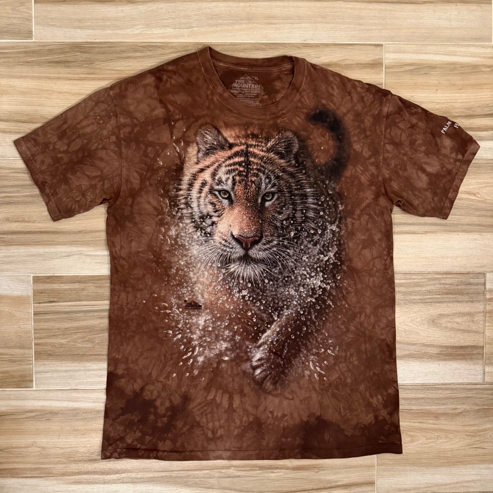 The Mountain Tiger Water Splash Tie Dye T-Shirt XL Brown Palm Beach Zoo 2011